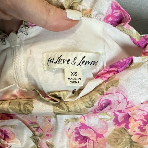 For Love & Lemon's Women's Milani‎ Mini Skirt White Floral Multi Size XS - Picture 4 of 5